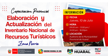  Capacitación presencial "Elaboración y Actualización del Inventario Nacional de Recursos Turísticos" 