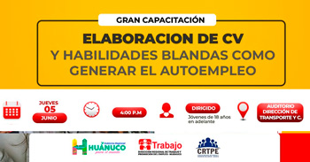  Capacitación presencial "Elaboración de CV y Habilidades Blandas como Generar el Autoempleo" 
