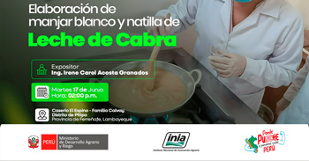 Capacitación presencial "Elaboración de manjar blanco y natilla con leche de cabra" del INIA