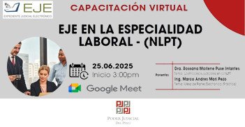  Capacitación online "EJE en la especialidad laboral - (NLPT)" del Corte Superior de Justicia de San Martín