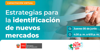 Capacitación online "Estrategias para la identificación de nuevos mercados" del PRODUCE