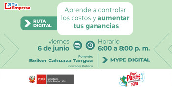 Capacitación virtual gratis "Aprende a controlar los costos y aumentar tus ganancias" Tuempresa