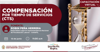  Capacitación online gratis "Compensación por Tiempo de Servicios (CTS)"  de la DRTPE  de San Martín