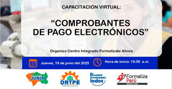  Capacitación online gratis  "Comprobantes de Pago Electrónicos" de la DRTPE Junín