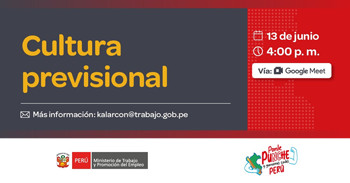  Capacitación online gratis "Cultura previsional" del MTPE