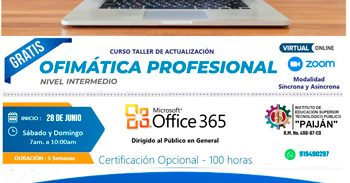  Curso Taller online gratis "Ofimática Profesional"