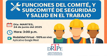 Capacitación online gratis "Funciones del Comité, y Subcomité de Seguridad y Salud en el Trabajo" 