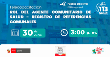  Capacitación online gratis "Rol del agente comunitario de salud - registro de referencias comunales" 