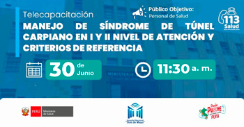  Capacitación online Manejo de síndrome de túnel carpiano en I y II nivel de atención y criterios de referencia