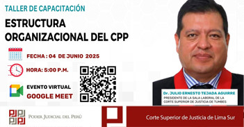 Conferencia virtual gratuita "Estructura organizacional del Código Procesal Penal (CPP)"