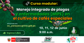  Curso presencial gratis "Manejo integrado de plagas y enfermedades (MIPE) en el cultivo de cafés especiales" 