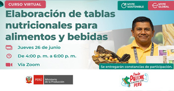 Curso online "Elaboración de tablas nutricionales para alimentos y bebidas" de PRODUCE