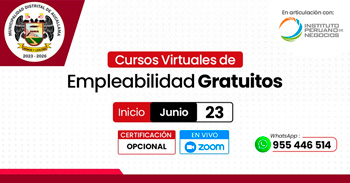 Cursos online gratis de empleabilidad de la Municipalidad Distrital de Aucallama y el Instituto Peruano de Negocios