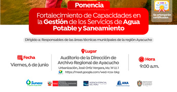   Evento presencial Fortalecimiento de Capacidades en la Gestión de los Servicios de Agua Potable y Saneamiento