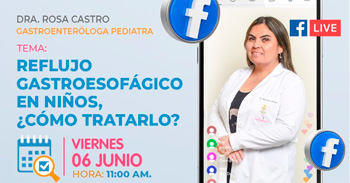 Evento online gratis "Reflujo gastroesofágico en niños, ¿Cómo tratarlo?" del INSNSB