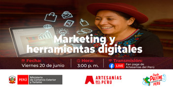 Evento online "Marketing y herramientas digitales" de Artesanías del Perú