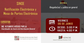  Evento virtual sobre "Notificación Electrónica y Mesa de Partes Electrónica" 