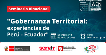 Seminario online "Gobernanza Territorial experiencias de Perú - Ecuador" de SERVIR
