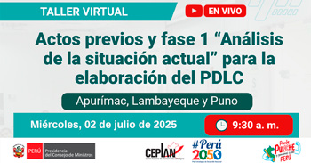  Taller online "Actos previos y la Fase 1: Análisis de la situación actual para la elaboración del PDLC"  