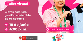  Taller online "Claves para una gestión sosteníble de tu negocio" del PRODUCE
