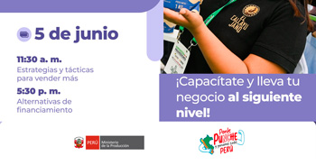 Taller online "Gestión comercial y financiamiento" del PRODUCE
