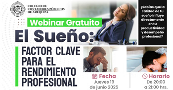  Webinar online gratis "El sueño: factor clave para el rendimiento profesional" 