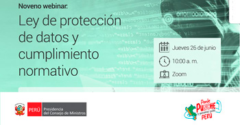  Webinar online "Ley de protección de datos y cumplimiento normativo" de la PCM