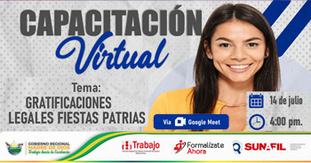  Capacitación "Gratificaciones Legales por Fiestas Patrias" de la DRTPE de Madre de Dios