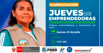  Capacitación presencial "Jueves de Emprendedoras: Educación financiera, formalización empresarial, otros"