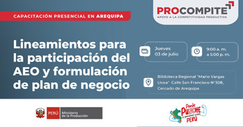 Capacitación presencial "Lineamientos para la participación del AEO y formulación de plan de negocio"