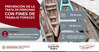  Capacitación presencial: "Prevención de la trata de personas con fines de trabajo forsozo"  
