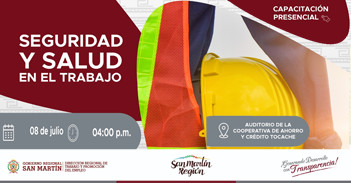  Capacitación presencial "Seguridad y Salud en el Trabajo" de la DRTPE San Martín