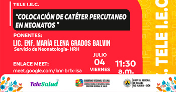  Capacitación online "Colocación de catéter percutaneo en neonatos" del MINSA