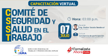  Capacitación online "Comité de Seguridad y Salud en el Trabajo" de la DRTPE Piura