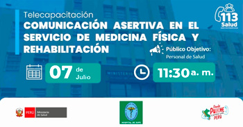  Capacitación online "Comunicación asertiva en el servicio de medicina física y rehabilitación" del MINSA