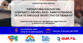  Capacitación online Desnaturalización del contrato laboral en el ámbito privado, desde el enfoque inspectivo de trabajo