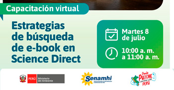  Capacitación online "Estrategias de búsqueda de ebook en Science Direct" del Minam