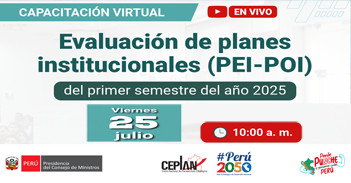  Capacitación online "Evaluación de planes institucionales (PEI-POI) del primer semestre del año 2025” 