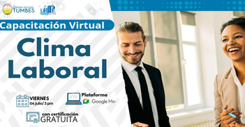  Capacitación online gratis "Clima Laboral" de la DRTPE Tumbes