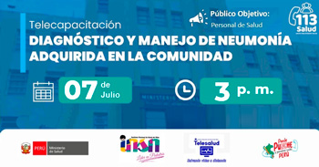  Capacitación online gratis "Diagnóstico y manejo de Neumonía adquirida en la comunidad" 