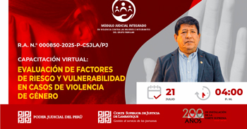  Capacitación online gratis "Evaluación de Factores de riesgo y vulnerabilidad en casos de violencia de género"