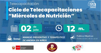  Capacitación online gratis "Manejo preventivo y terapéutico de anemia en niños" 