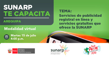 Capacitación online gratis Servicios de Publicidad Registral en Línea y los servicios gratuitos que ofrece la Sunarp