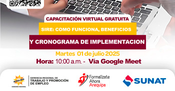  Capacitación online gratis "SIRE: como funciona, beneficios y cronograma de implementacion" 