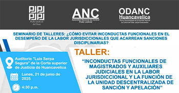  Capacitación online "Inconductas funcionales y rol sancionador en la judicatura descentralizada"