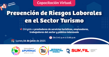  Capacitación virtual "Prevención de Riesgos Laborales en el Sector Turismo" de la DIRCETUR Apurímac