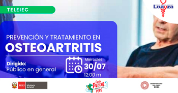  Capacitación online gratis "Prevención y tratamiento en osteoartritis" del Hospital Nacional Arzobispo Loayza