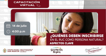 Capacitación online "¿Quiénes deben inscribirse en el RUC como Persona Natural? Aspectos clave" 