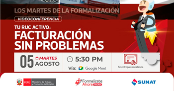  Capacitación online "Tu RUC activo: Facturación sin problemas" del Gobierno Regional de Tacna