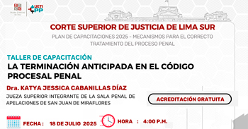  Capacitación online "La terminación anticipada en el código procesal penal" 